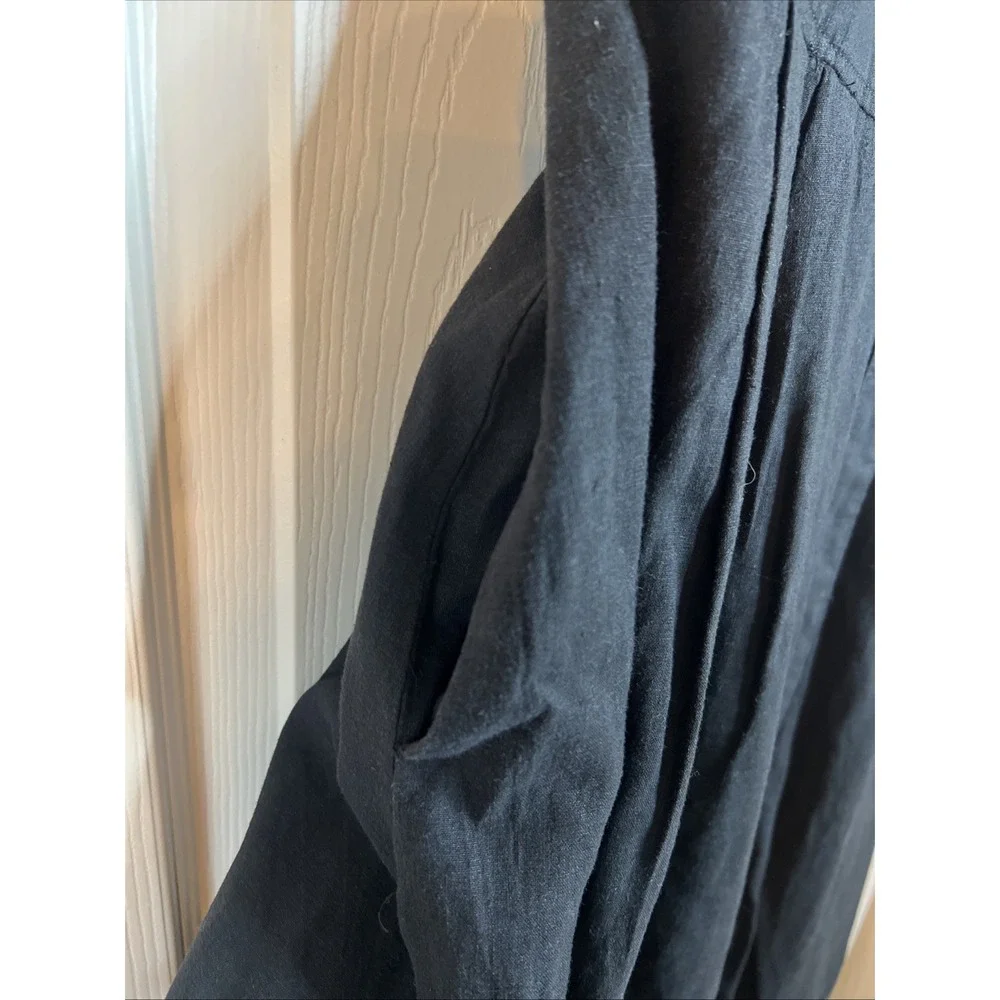 Anthropologie Maeve Short Sleeve Jumpsuit Sz 6 Black Split Flare Leg Viscose